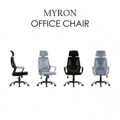 Myron麥隆網布高背黑框電腦椅-兩色可選3