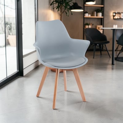 Huggie哈吉簡約軟墊扶手PP櫸木腳餐椅-四色可選16