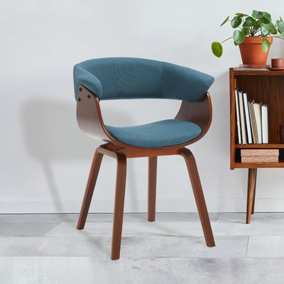 Jeremy捷洛米布面造型扶手曲木休閒餐椅-三色可選19