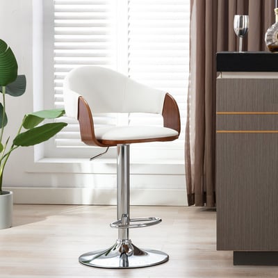 Bonnie邦妮曲木PU可調式吧檯椅-兩色可選16