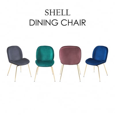 Shell貝殼絨布鍍金腳餐椅-四色可選5
