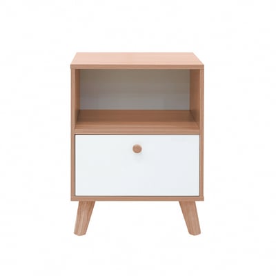 Breeze微風系上開下抽收納實木腳邊櫃-原木色17