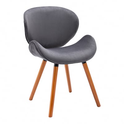 Vigo維格流線絨布實木腳休閒餐椅-五色可選2