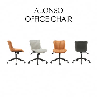 Alonso亞隆索直紋PU面黑五爪可調式辦公椅-三色可選4
