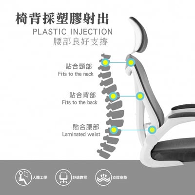 Arno亞諾網布可旋轉扶手高背電腦椅-五色可選14