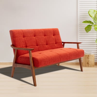 Sharf雪芙拉扣布面厚感實木腳雙人休閒沙發-三色可選19