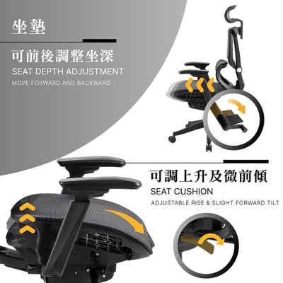 Carlo卡洛意式高階底盤德國網人體工學電腦椅-黑色13