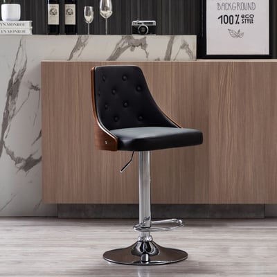 Trey特雷曲木PU拉扣可調式吧檯椅-兩色可選18