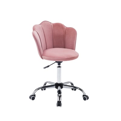 Petal小花瓣絨布造型電鍍電腦椅-三色可選1