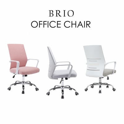 Brio布立歐扶手半網可調式白框電腦椅-三色可選4