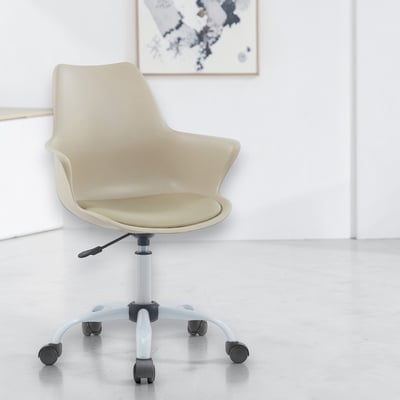 Milo米洛簡約軟墊扶手PP白腳電腦椅-四色可選18