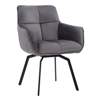 Chris克里斯絨布扶手旋轉休閒餐椅-四色可選3