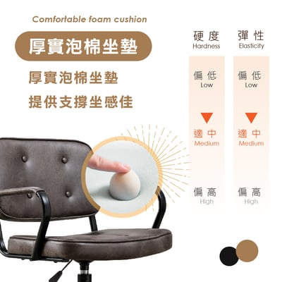 Itzel伊澤爾復古工業風拉扣扶手電腦椅-兩色可選11