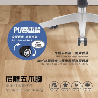 Vortex 1.0 旋流白框中背半網人體工學電腦椅-三色可選15