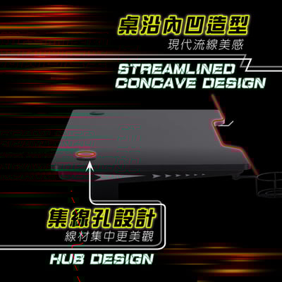 ArcticWolf Shadow暗影碳纖維LED炫光電競桌-黑色6