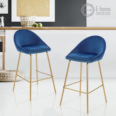 Toby托比絨布網美金腳吧檯椅-坐高74cm-四色可選15