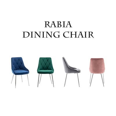Rabia瑞比婭拉扣菱紋絨布電鍍腳休閒餐椅-四色可選6
