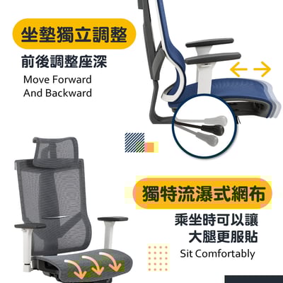 Heller海勒高階底盤德國網人體工學電腦椅-兩色可選12