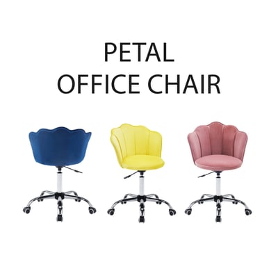 Petal小花瓣絨布造型電鍍電腦椅-三色可選4