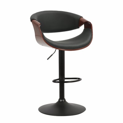 Louisa路易莎PU面流線曲木升降黑腳吧檯椅-兩色可選15