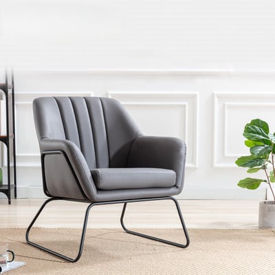 Lyle萊爾直紋布面黑腳休閒椅-兩色可選15