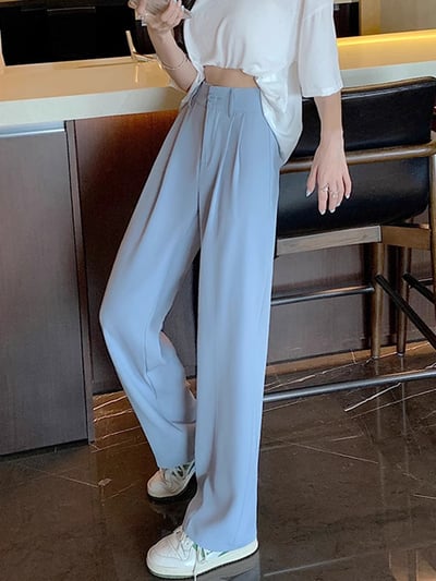 韓感氣質後鬆緊西裝褲3