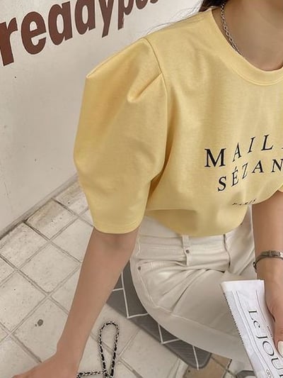 韓國歐膩公主袖短T恤2