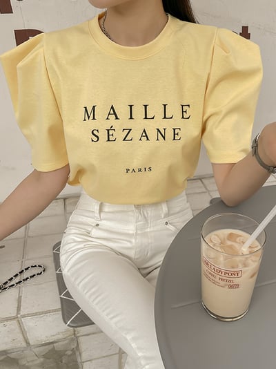 韓國歐膩公主袖短T恤1