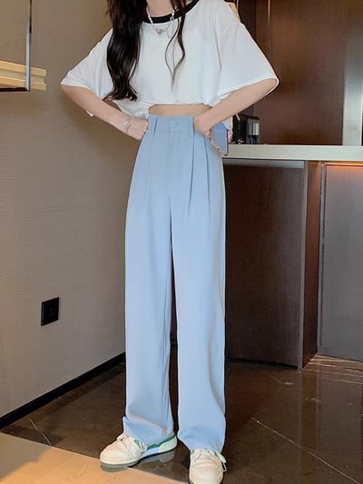 韓感氣質後鬆緊西裝褲2