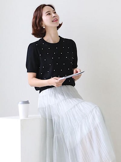 韓國星星菱格針織衫2