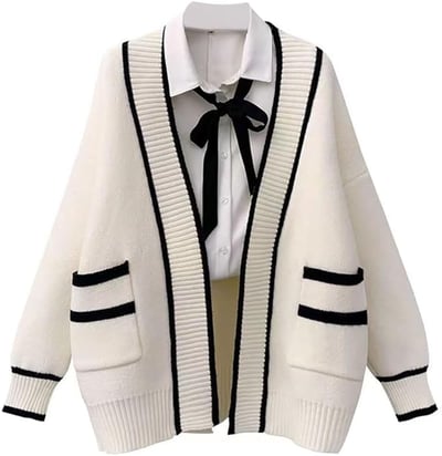 韓感小香風毛衣外套2