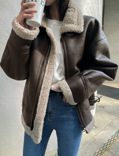 韓國高單羊羔毛皮夾克2