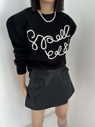 韓國鬆緊腰皮革短褲裙5