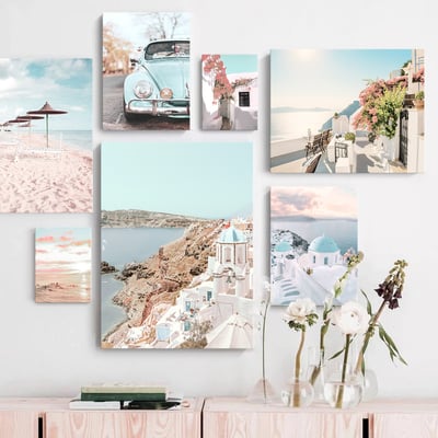 清新藝術海洋沙灘 愛琴海建築 7款1