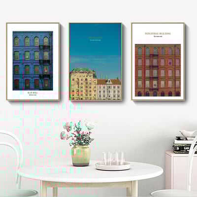 北歐風格彩色牆壁建築窗戶 四款2