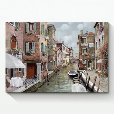 歐式油畫風景 小鎮風景  11款 橫式8