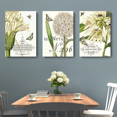 歐式手繪花卉 奶油白色系 四款 浦公英  花3