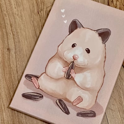 漫德原創-寵物系列｜沈浸葵花籽美食の黃金鼠 台灣在地繪師3