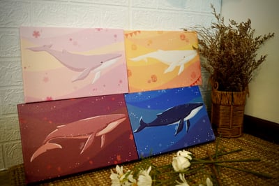 漫德原創-四季海洋生物/粉春 黃夏 咖秋 藍冬 台灣在地繪師作品 4款2