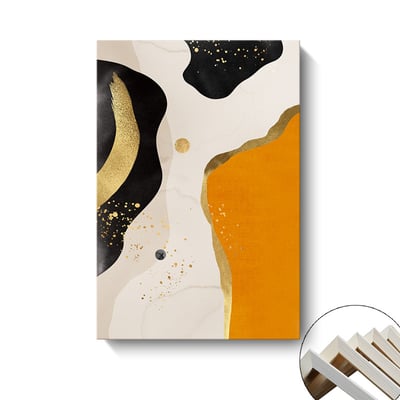 橙色抽象色塊線條三聯畫 可單買 三款5