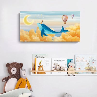 橫式｜療癒系手繪風格夢幻鯨魚1