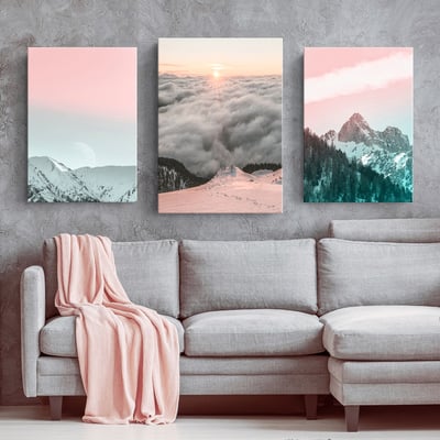 旅行沙粉色系風景山峰雲海 8款1