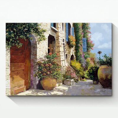 歐式油畫風景 小鎮風景  11款 橫式13