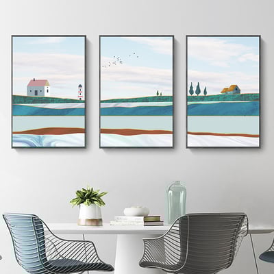 色塊簡約清新風 三聯畫 可單買 三款2