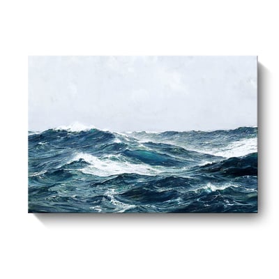 現代客廳裝飾畫 海浪藍色大海風景 橫式2