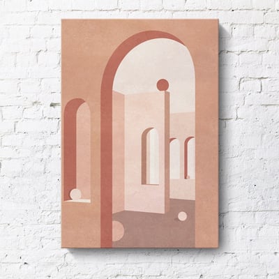 現代簡約 幾何建築創意風景 莫蘭迪色掛畫 10款12