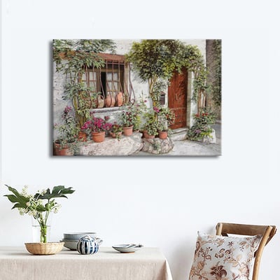 歐式油畫風景 小鎮風景  11款 橫式2