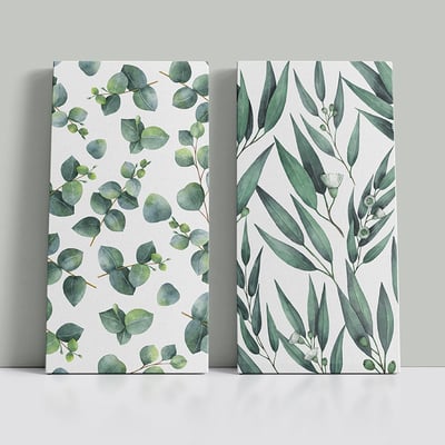 北歐清新植物葉子綠植  特殊長型畫框  兩款4