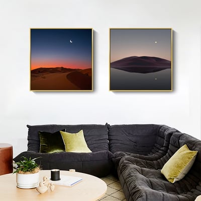 方形 現代簡約日夜晚 風景 2款2