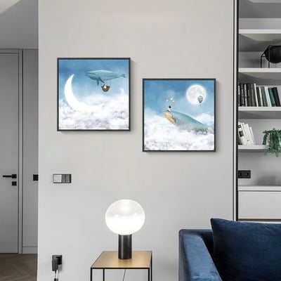 鯨魚宇航員月亮正方形 3種2